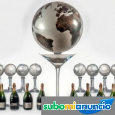 Vendo preciosa bola del mundo para copas y botellas