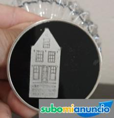 Cuenco de bombones de plata pureza 835 y de cristal holandesa,con n