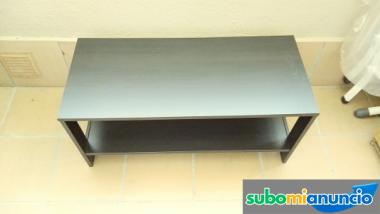 Mesa baja de  madera color  negro para sal