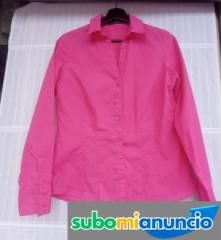 Camisa Rosa Manga Larga T/M/38. Casi Nueva