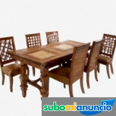 Conjunto mesa y 6 sillas de comedor