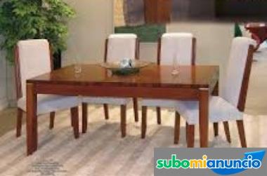 Mesa comedor extensible y 6 sillas a juego