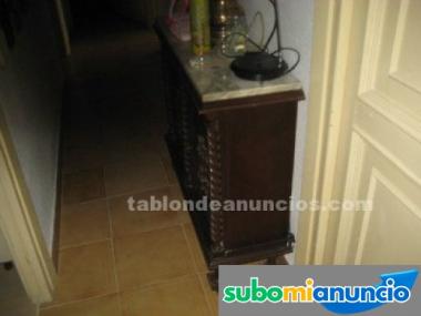 MUEBLE CONSOLA de MADERA con MARMOL