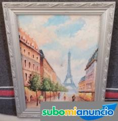 Pintura paisaje torre eiffel 47x37